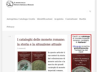 Screenshot sito: Monete Imperiali Romane