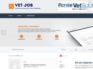 Screenshot sito: Vetjob