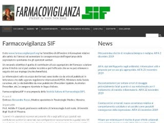 Screenshot sito: Farmacovigilanza SIF
