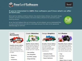 Screenshot sito: FreeSerifSoftware
