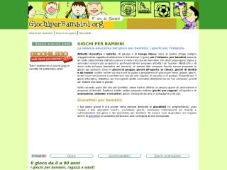Screenshot sito: Giochiperbambini.org