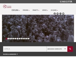 Screenshot sito: Archivio Luce
