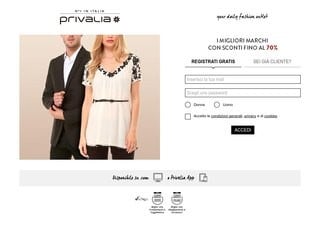Screenshot sito: Privalia