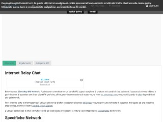 Screenshot sito: Simosnap IRC Network