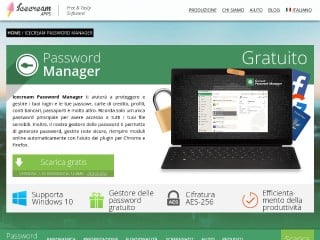 Screenshot sito: Icecream Password Manager