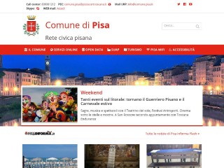 Screenshot sito: Comune di Pisa