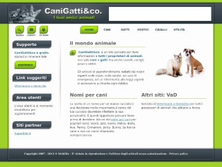 Screenshot sito: CaniGattieCo