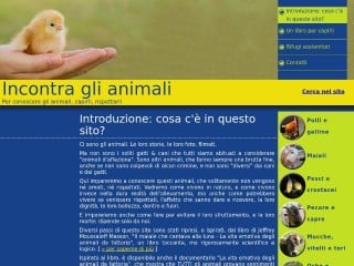Screenshot sito: Incontra gli Animali