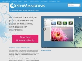 Screenshot sito: OpenMandriva