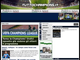 Screenshot sito: TuttoChampions.it