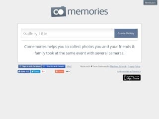 Screenshot sito: Comemories
