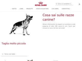 Screenshot sito: Enciclopedia Razze Canine
