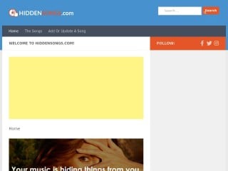 Screenshot sito: Hiddensongs