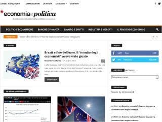 Screenshot sito: Economia e Politica