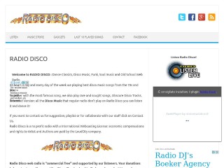 Screenshot sito: Radio Disco
