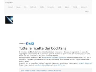 Screenshot sito: Ricette Cocktail