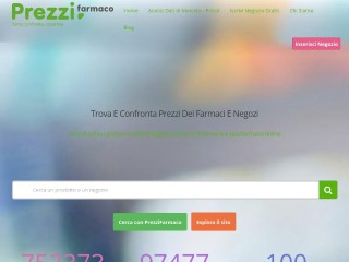 Screenshot sito: PrezziFarmaco