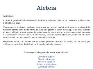 Screenshot sito: Aleteia