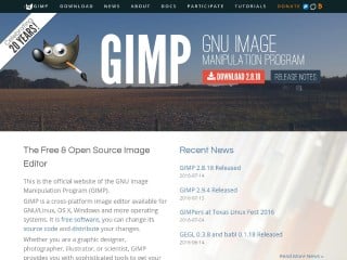 Screenshot sito: Gimp