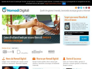 Screenshot sito: Nomadi Digitali