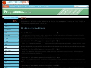 Screenshot sito: Guida a Java