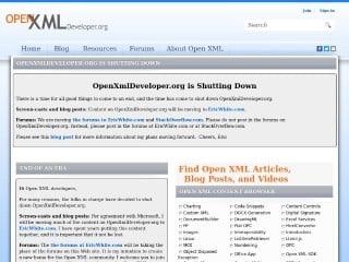 Screenshot sito: OpenXML developer