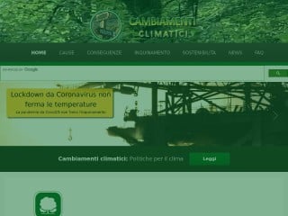 Screenshot sito: Cambiamenti-climatici.it