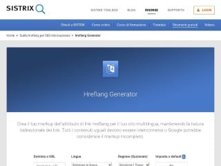 Screenshot sito: Hreflang Generator
