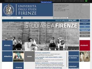 Screenshot sito: Università degli Studi di Firenze