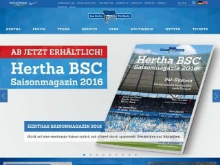 Screenshot sito: Hertha BSC Berlin