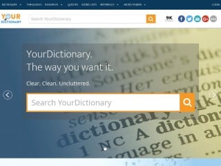 Screenshot sito: Your Dictionary
