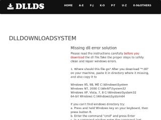 Screenshot sito: Dll-download-system.com