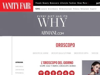 Screenshot sito: Oroscopi.com