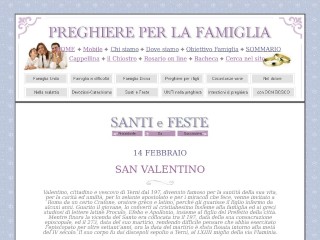 Screenshot sito: Preghiereperlafamiglia.it San Valentino