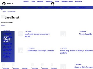 Screenshot sito: HTML.it Javascript