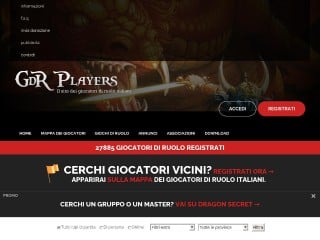 Screenshot sito: GdR Players