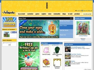 Screenshot sito: Neopets.com