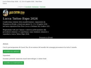 Screenshot sito: Lucca Tattoo Expo