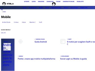 Screenshot sito: Mobile HTML.it
