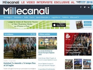 Screenshot sito: Millecanali.it