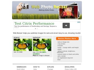 Screenshot sito: Web Resizer