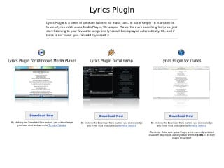 Screenshot sito: Lyrics Plugin