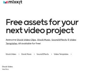 Screenshot sito: Mixkit