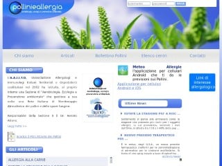 Screenshot sito: Pollinieallergia.net