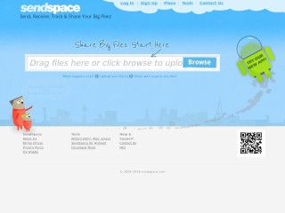 Screenshot sito: SendSpace