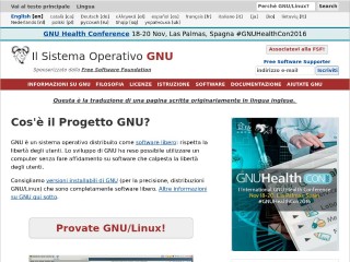 Screenshot sito: GNU