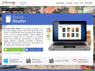 Screenshot sito: Icecream Ebook Reader