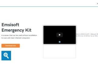 Screenshot sito: Emsisoft Emergency Kit