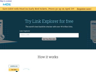 Screenshot sito: Open Site Explorer