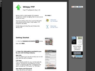 Screenshot sito: Wimpy FTP